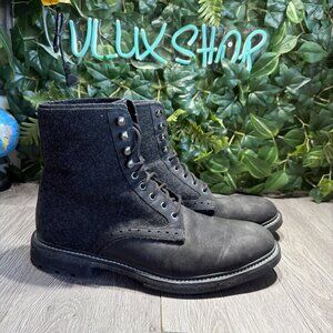 Woolrich Bootlegger Black Leather/Wool Combat  Lace Up Boot Men’s Size 10.5